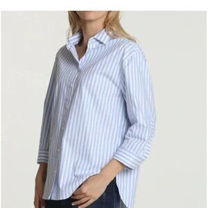 HINSON WU-"Halsey" 3/4 Sleeve Oversize Stripe Shirt-Size Medium